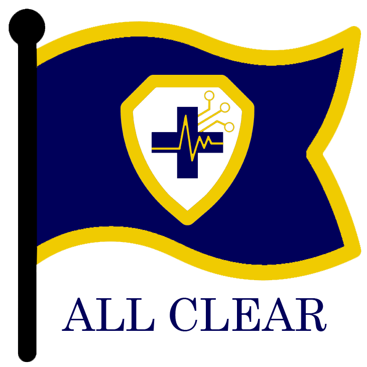 Emergency Cyber Response All Clear Flag for dark backgrounds